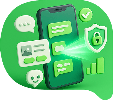 Asset cellphone with chat bubbles